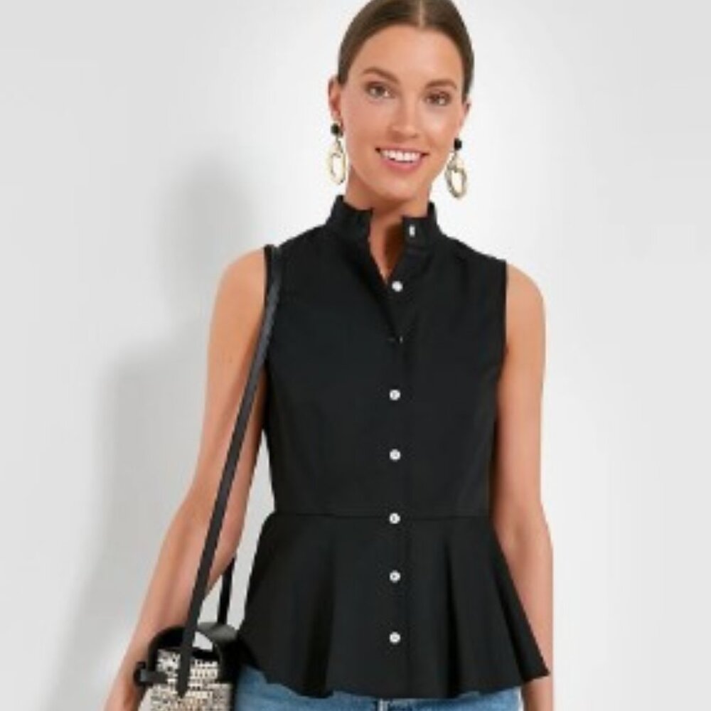 Tuckernuck Pomander Place Paulina Sleeveless Top Black Women's Size XL NWT